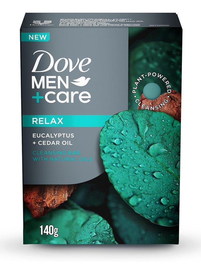 دوف صابونة دوف مين+كير لتنظيف البشرة، 4 في 1، للشعر والجسم والوجه والحلاقة، بزيت الأوكالبتوس والأرز، 141 غرام