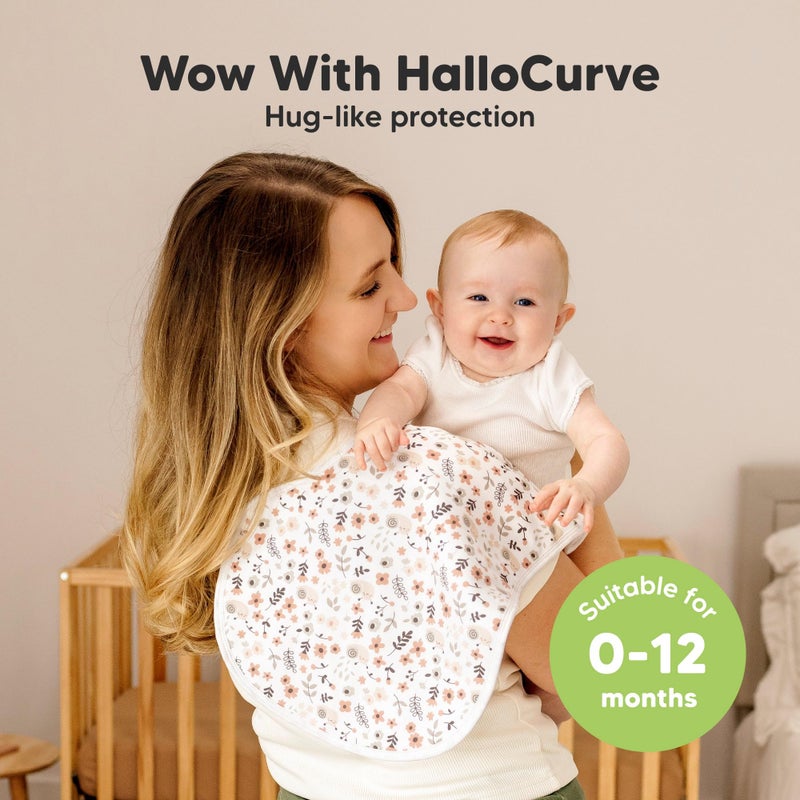 KeaBabies 4-Pack Baby Burp Cloths Baby Girl, Boy - Organic Cotton Burp Cloth, Extra Large, Absorbent, Soft Burping Cloths & Bibs Set for Babies, Newborn Burp Clothes, Thick Burp Rags (Sweet Charm) - Image 3