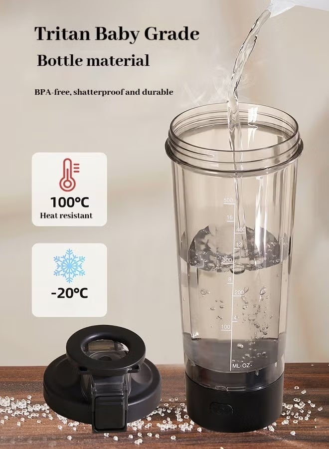 Electric Protein Shaker Cup with Magnetic Phone Holder, USB-C Rechargeable Portable Blender with Powerful Motor for Smooth, Lump-Free Shakes - 700ml/20oz (white) - Image 3