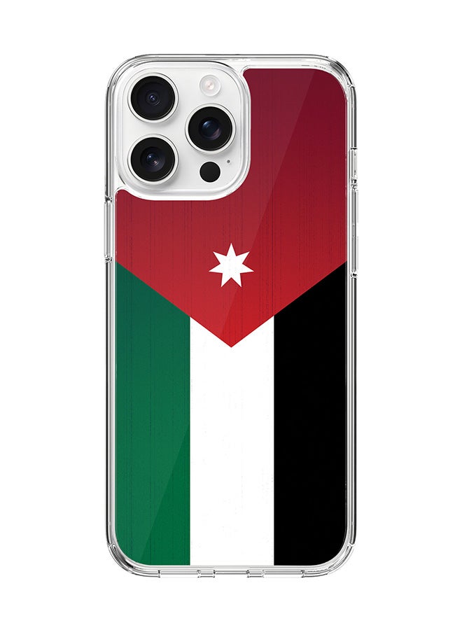 Stylizedd For iPhone 16 Pro Max Case [Compatible with MagSafe] Slim Magnetic cover Clear Phone Case - Flag Of Jordan - Image 1