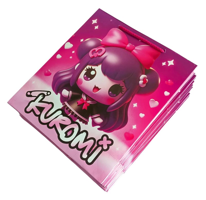 GOLD LEAF Party Favor Bags - 10PCS | Kuromi Gift Bags for Goodies, Treats & Candy | Kuromi Birthday Party Supplies - Kawaii Decorations (Purple) - Image 2