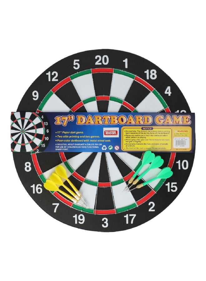 Teloon 7-Piece High Quality Plastic Dartboard Set Multicolor 17 x 0.5 Inch TBL-17325 - Image 2