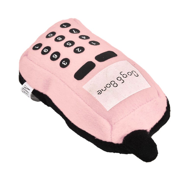 Plush Pet Toy: Pink Soft Non-Toxic Plush Material - Sturdy Durable Tartar Cleaning Sounding Cell Phone Shape Chew Toy for Home Alone Dogs - Image 2