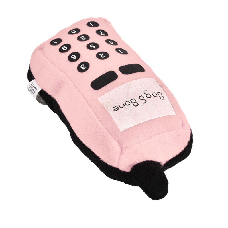 Plush Pet Toy: Pink Soft Non-Toxic Plush Material - Sturdy Durable Tartar Cleaning Sounding Cell Phone Shape Chew Toy for Home Alone Dogs - Image 4
