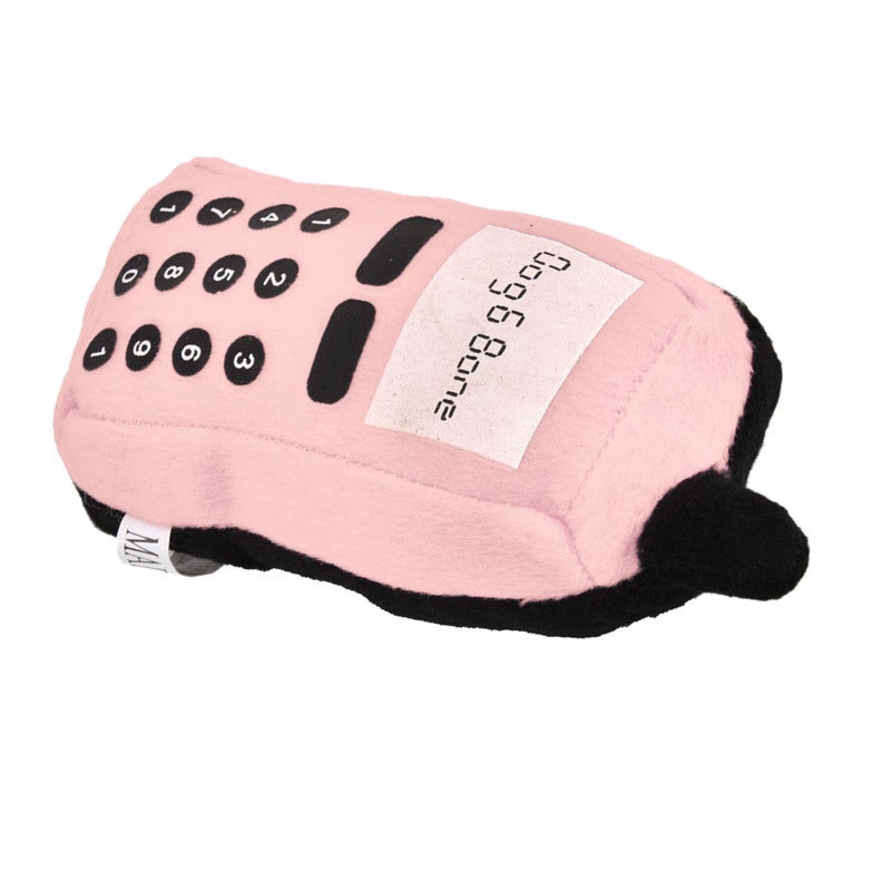 Plush Pet Toy: Pink Soft Non-Toxic Plush Material - Sturdy Durable Tartar Cleaning Sounding Cell Phone Shape Chew Toy for Home Alone Dogs - Image 3