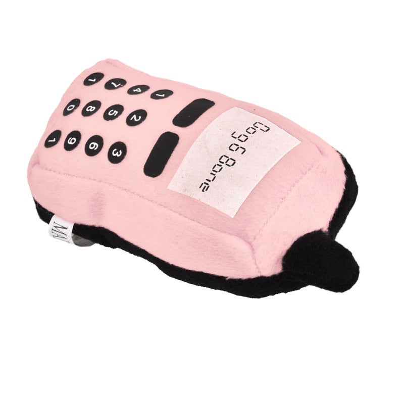 Plush Pet Toy: Pink Soft Non-Toxic Plush Material - Sturdy Durable Tartar Cleaning Sounding Cell Phone Shape Chew Toy for Home Alone Dogs - Image 5