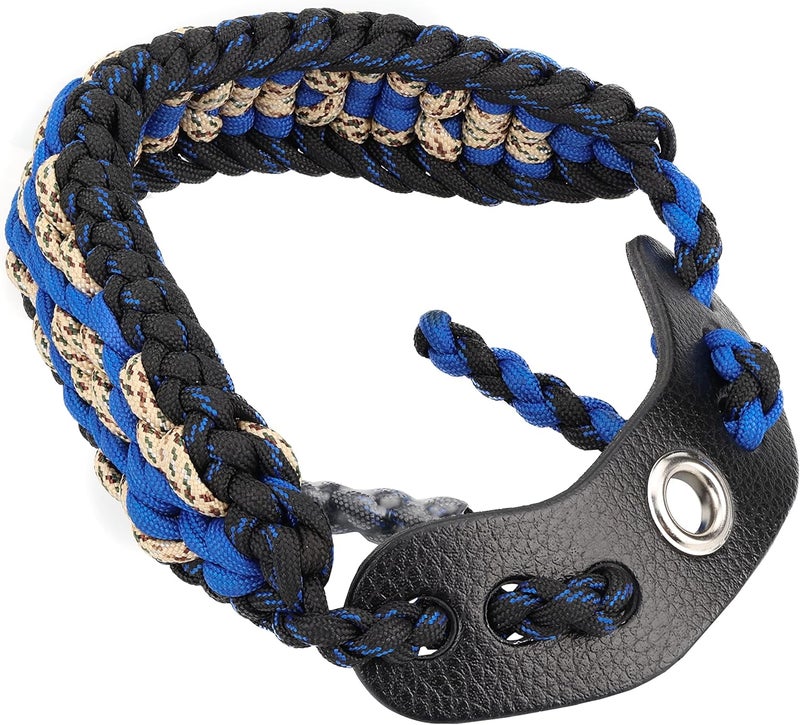 Sunya Archery Bow Wrist Sling, 550 Paracord Strap Comfortable on Hand.100% Full Grain Leather Yoke, Multiple Camo Colors.Fit Compound Bow Stabilizer & Recurve. - Image 1