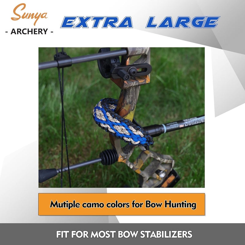 Sunya Archery Bow Wrist Sling, 550 Paracord Strap Comfortable on Hand.100% Full Grain Leather Yoke, Multiple Camo Colors.Fit Compound Bow Stabilizer & Recurve. - Image 2