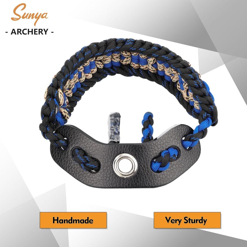 Sunya Archery Bow Wrist Sling, 550 Paracord Strap Comfortable on Hand.100% Full Grain Leather Yoke, Multiple Camo Colors.Fit Compound Bow Stabilizer & Recurve. - Image 4