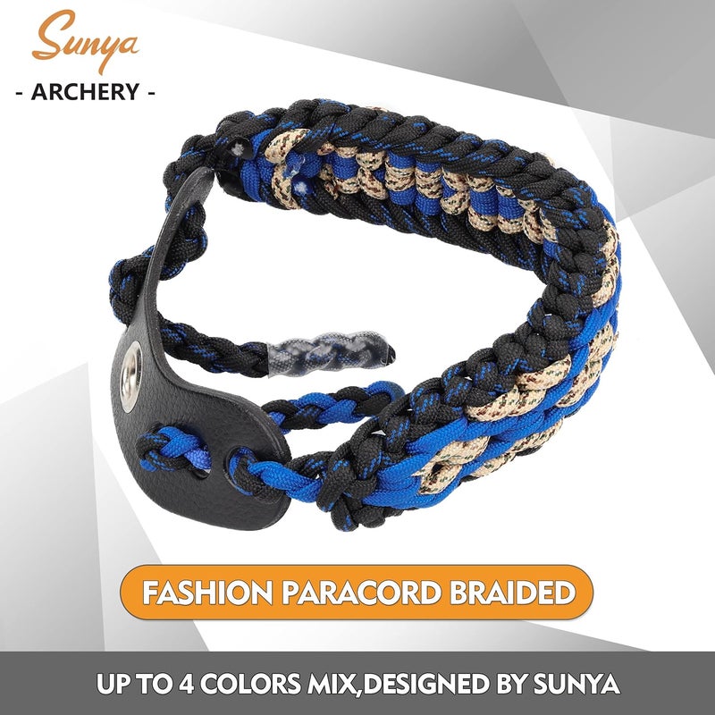 Sunya Archery Bow Wrist Sling, 550 Paracord Strap Comfortable on Hand.100% Full Grain Leather Yoke, Multiple Camo Colors.Fit Compound Bow Stabilizer & Recurve. - Image 5