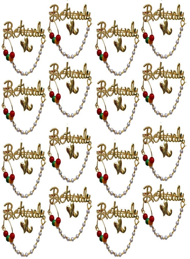 Malvina Men & Women Betiwale Gold Plated Brouch/Brooch Pin (Pack of 16) - Image 1