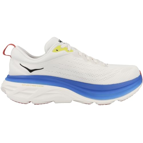 HOKA Mens Bondi 8 Textile Blanc De Blanc Virtual Blue Trainers 8.5 US - Image 3