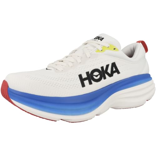 HOKA Mens Bondi 8 Textile Blanc De Blanc Virtual Blue Trainers 8.5 US - Image 4