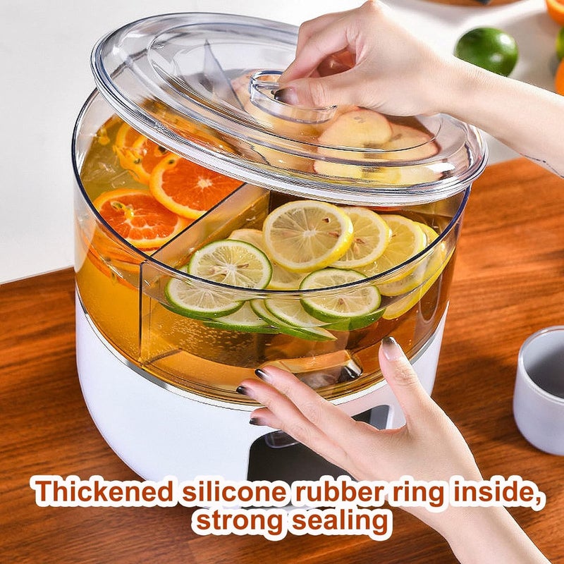 JUMIX Cold Beverage Dispenser The Ultimate Beverage Cooler Iced Juice Lemonade Dispenser with Lids Fruit Teapot Bucket for Summer Outdoor Party Juice Beverage Dispenser - Image 5