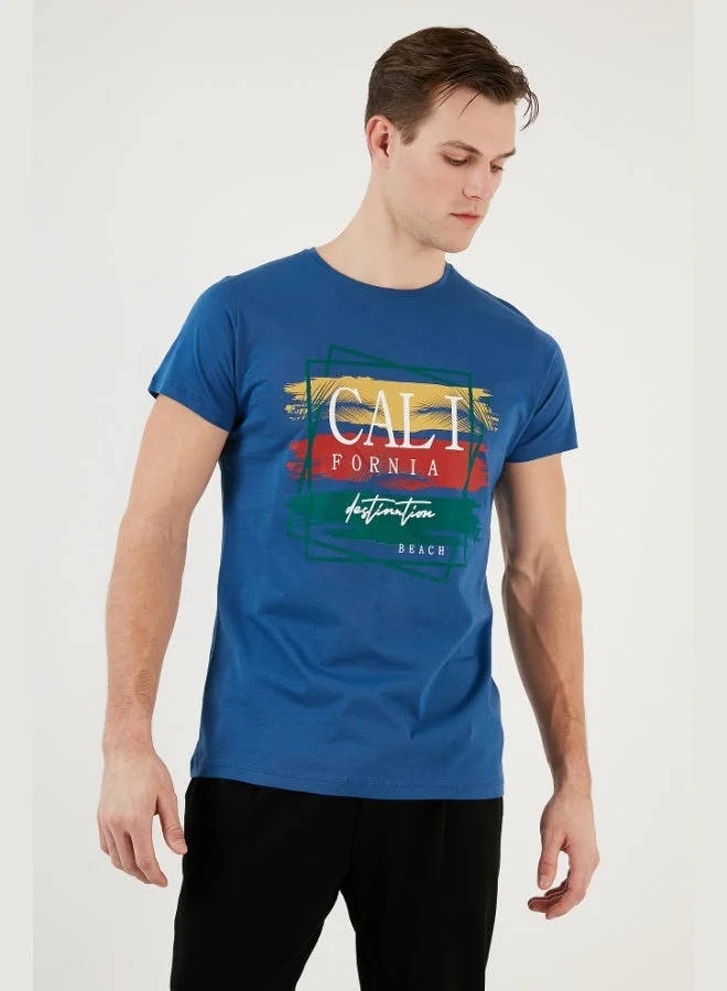 Buratti  Buratti Cotton Slim Fit Crew Neck T Shirt Men's T SHIRT 541CALIFORNIA24 for Men | Best Price UAE