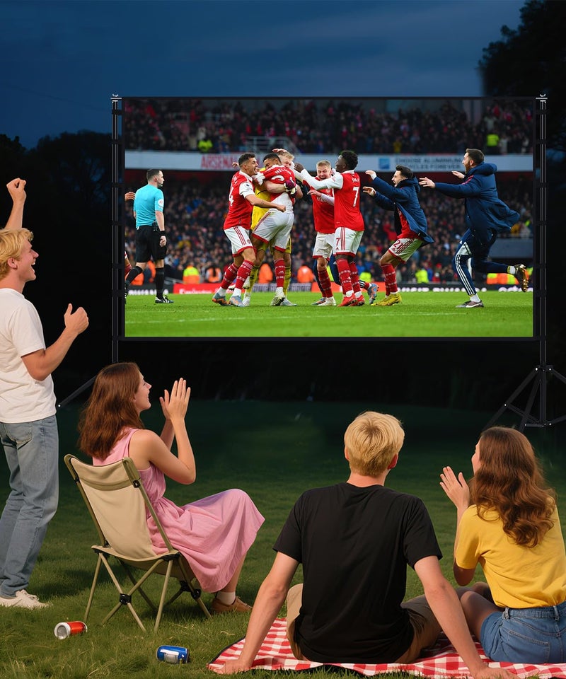 STWUI Projector Screen with Stand - 150 Inch Portable Projector Screens Outdoor Indoor Projector Screen 16:9 5K HD Outdoor Movie Screen with Carry Bag,Enioy Home Theater Projection Screen. - Image 3