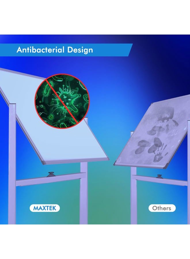 maxtek Large Mobile Whiteboard, 48 x 36 inches Magnetic Double Sided 360° Rolling Dry Erase Board Easel with Stand on Wheels Height Adjustable White Board with Accessories for Home Office & Classroom - Image 5