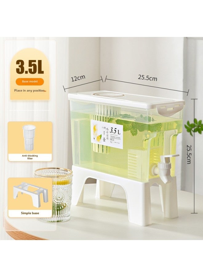Rotatable Large Capacity Partition Design Cold Water Bucket Household Homemade Beverage Bucket Refrigerator Cold Water Bottle-Capacity:Upgraded Short Square Cold Water Bottle - Image 4