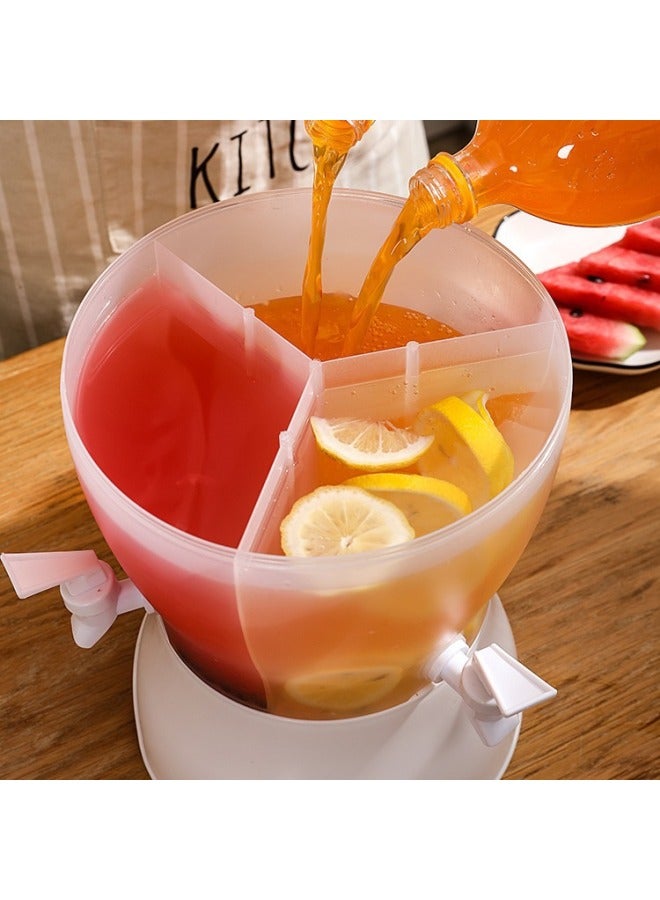 Rotatable Large Capacity Partition Design Cold Water Bucket Household Homemade Beverage Bucket Refrigerator Cold Water Bottle-Capacity:Upgraded Short Square Cold Water Bottle - Image 3