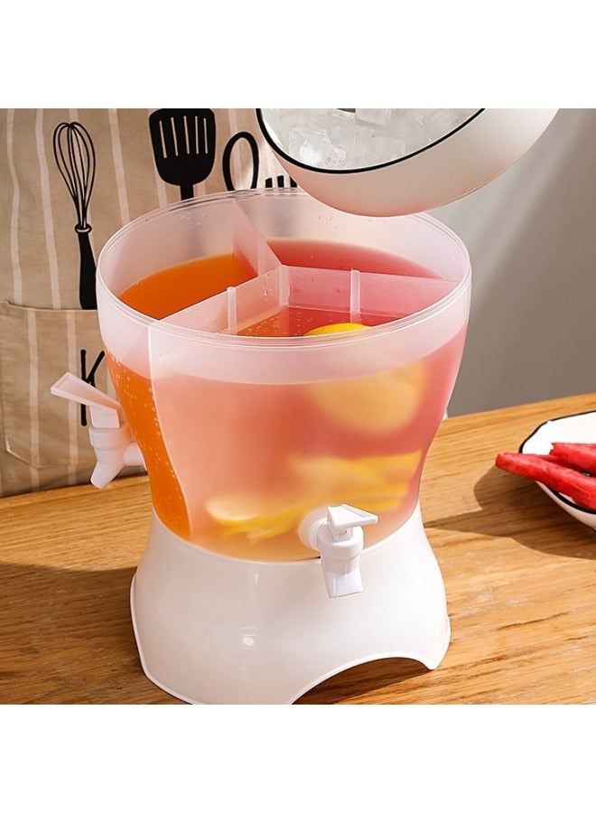 Rotatable Large Capacity Partition Design Cold Water Bucket Household Homemade Beverage Bucket Refrigerator Cold Water Bottle-Capacity:Upgraded Short Square Cold Water Bottle - Image 2