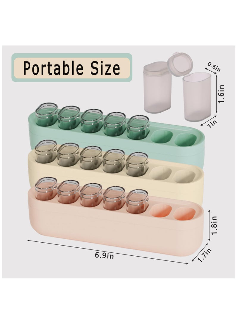 SOLARAE 7-Day Weekly Pill Organizer with 7 Small Tubes for a Week - Compact Travel Pill Case for Daily Medication Management, Perfect as a Vitamin or Supplement Organizer, Travel Pill Container (Beige) - Image 2