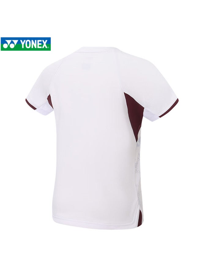 Yonex Women's Breathable Badminton Sports T-shirt Short Sleeve Set - Model 2102925bcr - White - Size M - Image 3