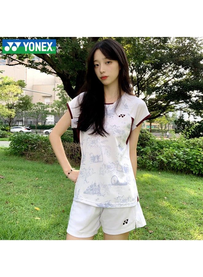 Yonex Women's Breathable Badminton Sports T-shirt Short Sleeve Set - Model 2102925bcr - White - Size M - Image 1