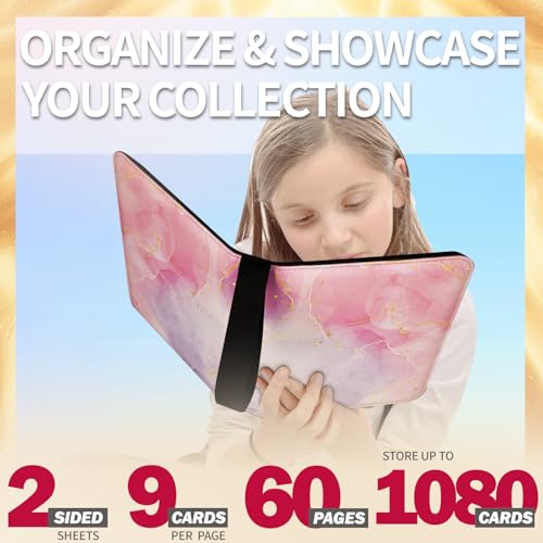 Dosanlues 1080 Pockets Card Binder 9 Pocket, Trading Card Binder with 60 Page Removable Sleeves, Zipper Card Book Album Holder[PROTECTIVE][PLEASANT TOUCH SURFACE] - Image 3