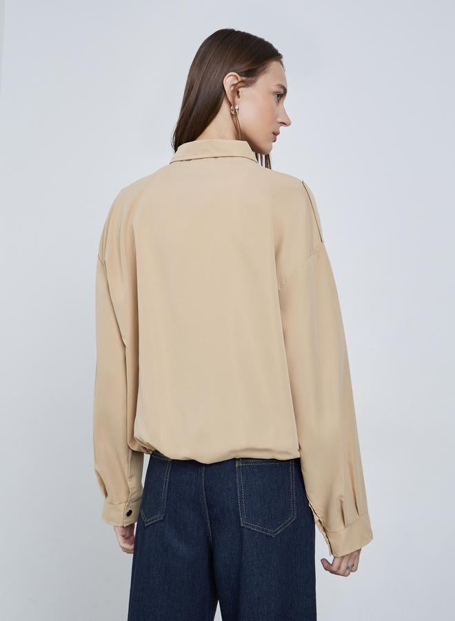 ستايلي جاكيت عملي بقصة بوكسي وجيب بغطاء - Image 5