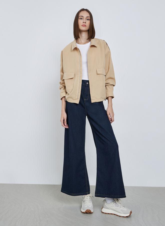 ستايلي جاكيت عملي بقصة بوكسي وجيب بغطاء - Image 2