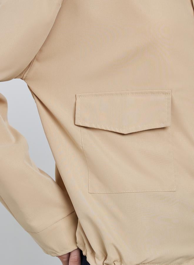 ستايلي جاكيت عملي بقصة بوكسي وجيب بغطاء - Image 4