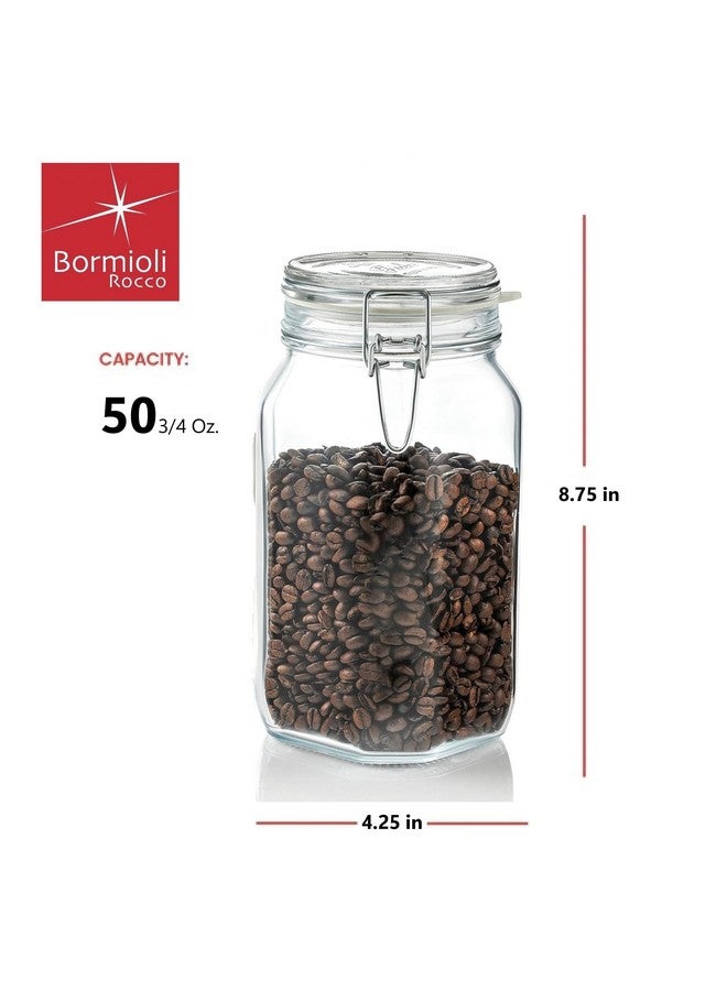 Bormioli Rocco Fido Clear Glass Jar with 85 mm Gasket, 1.5 Liter (Pack of 2) - Image 2