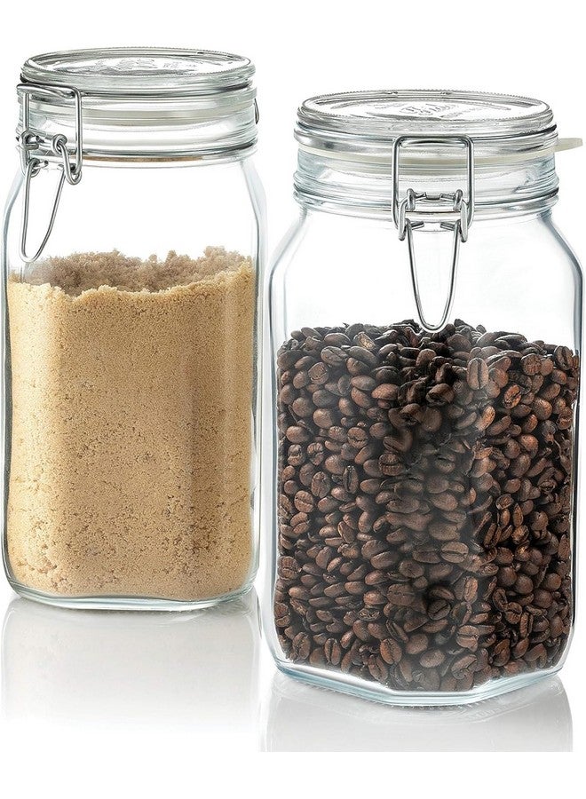 Bormioli Rocco Fido Clear Glass Jar with 85 mm Gasket, 1.5 Liter (Pack of 2) - Image 1