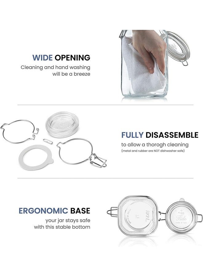 Bormioli Rocco Fido Clear Glass Jar with 85 mm Gasket, 1.5 Liter (Pack of 2) - Image 5