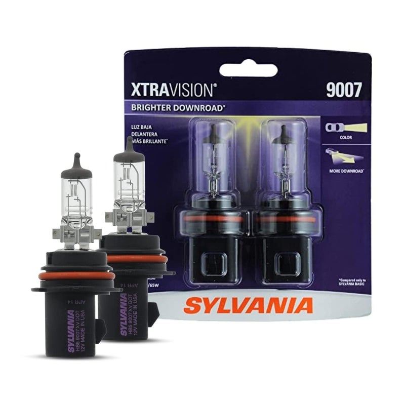 SYLVANIA - 9007 XtraVision - High Performance Halogen Headlight Bulb, High Beam, Low Beam and Fog Replacement Bulb (Contains 2 Bulbs) - Image 1