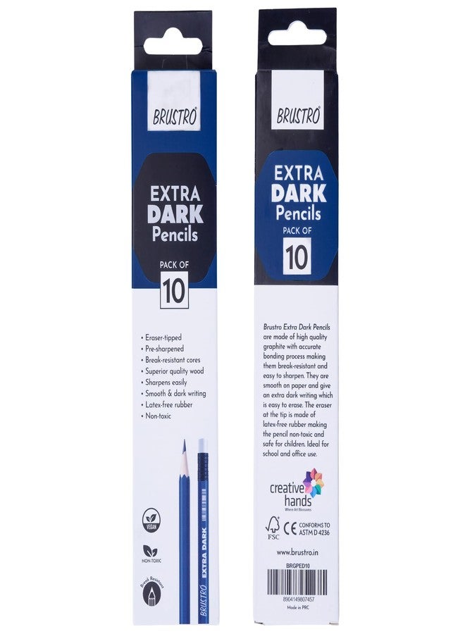 BRUSTRO Extra Dark Pencils |Black, Pack of 2 (Total 20 Pencils)| Ideal for Drawing, Sketching, Mandala, Shading, Portrait for Artists, Fine Art Students. - Image 3