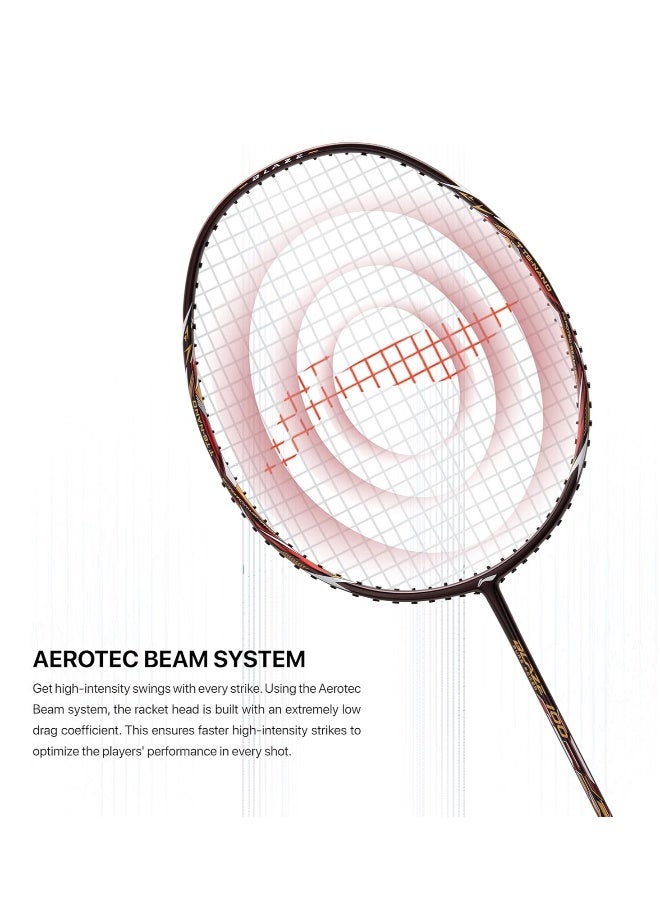 لي-نينج مضرب هندرد أتوميك X 38 PWR من ألياف الكربون بدون وتر مع غطاء كامل - اللون: أسود / رمادي - تصميم خفيف عالي الأداء للعب الاحترافي - Image 4