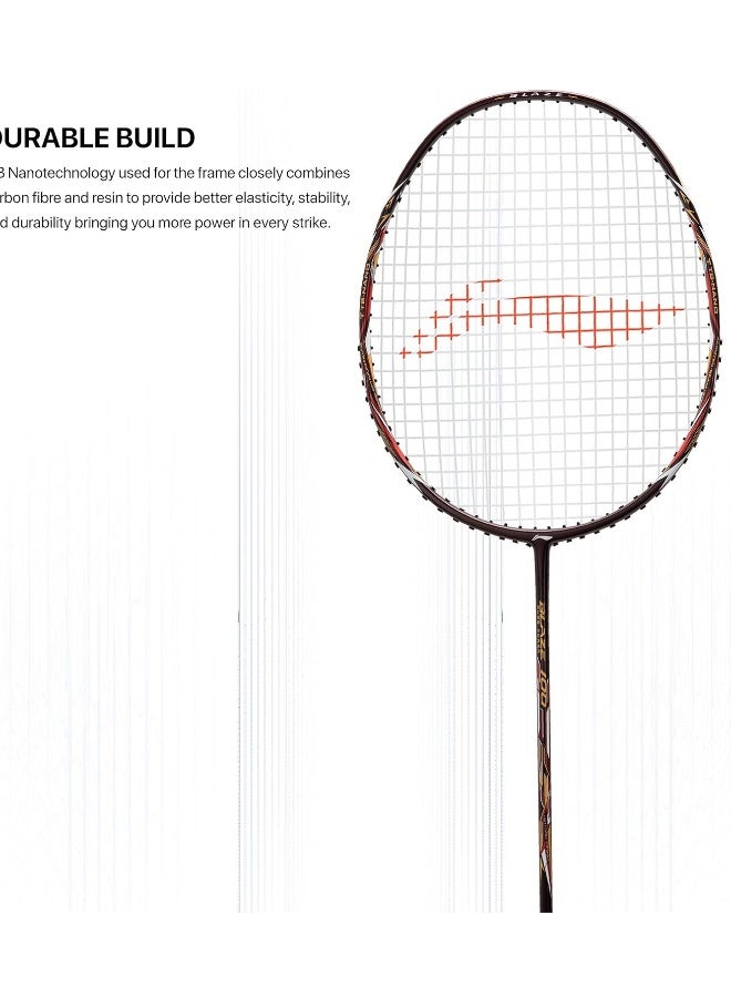 لي-نينج مضرب هندرد أتوميك X 38 PWR من ألياف الكربون بدون وتر مع غطاء كامل - اللون: أسود / رمادي - تصميم خفيف عالي الأداء للعب الاحترافي - Image 2