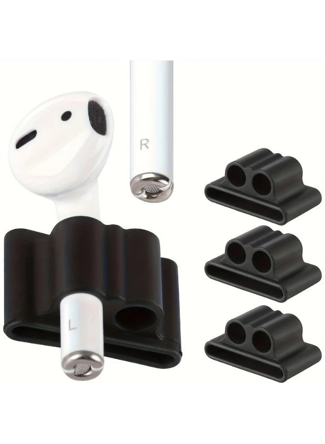Silicone Earbuds Holder for Smart Watch Band, Wireless Earphone Anti‑Lost Storage Clip, Portable Earbuds Organizer Keeper for Sports Running Gym Fitness, Compatible with AirPods - Image 4