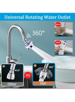 GoodTool 360 Degree Rotating Filter Faucet Faucet Purifier Removes Heavy Metals And Hard Water Equipped With 1 Multi-Purpose Connector 5 Filter Cartridges Suitable For Home Kitchens And Bathrooms  - Image 4