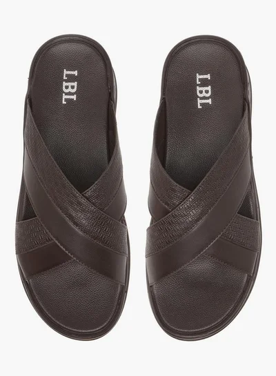 LBL by Shoexpress Textured Cross Strap Slip-On Comfort Arabic Sandals