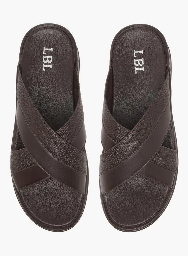LBL by Shoexpress Textured Cross Strap Slip-On Comfort Arabic Sandals