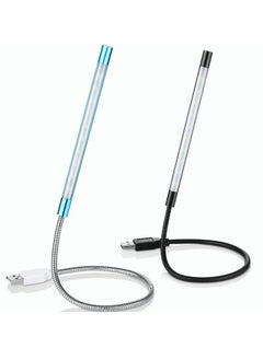 Y&D USB LED Light for Laptop Keyboard Gooseneck Computer Flexible Stick Dimmable Lamp Touch Switch Reading Book 2 PCS (Black, Blue)  - Image 1