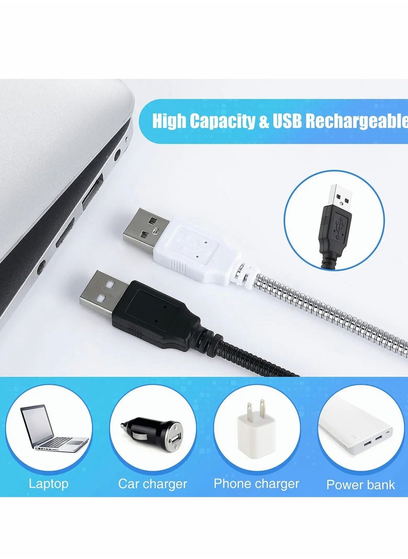 Y&D - USB LED Light for Laptop Keyboard Gooseneck Computer Flexible Stick Dimmable Lamp Touch Switch Reading Book 2 PCS (Black, Blue) - Image 1