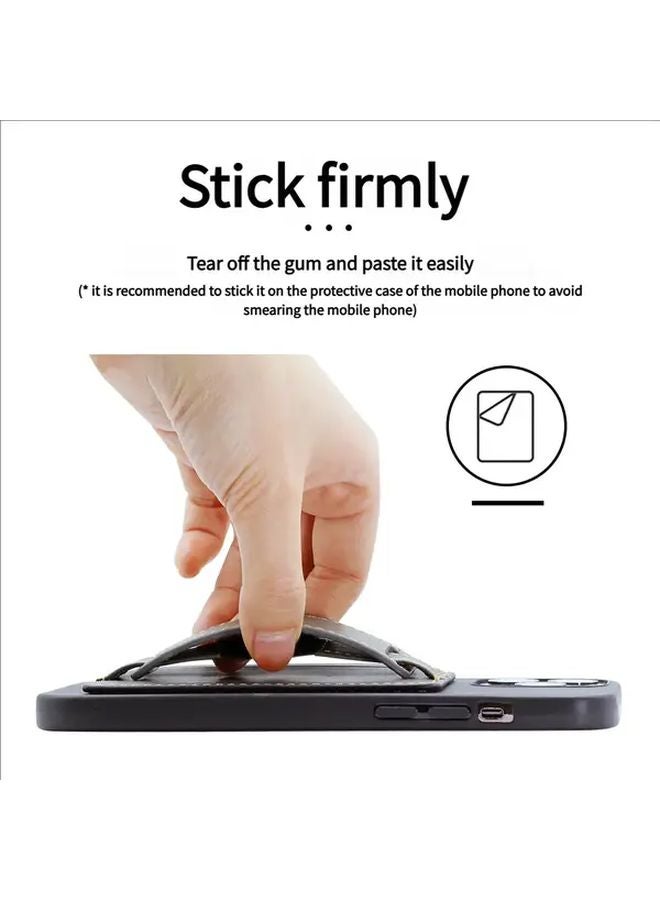 Red PU Leather Phone Holder With Wrist Strap Card Case And Desktop Stand - Image 5