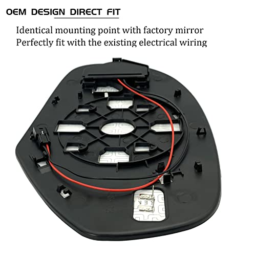 SKARUMMER Passenger Right Side Heated Mirror Glass Replacement for Chevy Chevrolet Silverado Avalanche Suburban GMC Sierra Yukon Cadillac Escalade Exterior Side Power Heated Signal Mirror 15886196 - Image 5