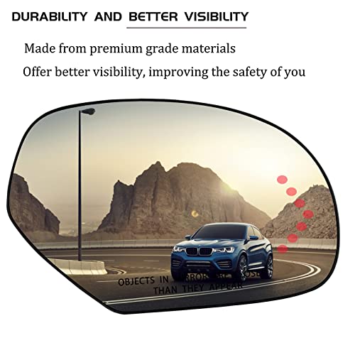 SKARUMMER Passenger Right Side Heated Mirror Glass Replacement for Chevy Chevrolet Silverado Avalanche Suburban GMC Sierra Yukon Cadillac Escalade Exterior Side Power Heated Signal Mirror 15886196 - Image 3
