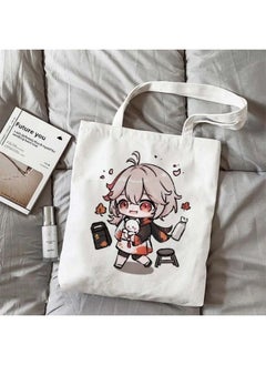 Original God Maple Leaf Surrounding Q Canvas Bag Cartoon Cute Student Schoolbag Secondary Diy High Color Value Shoulder Handbag-Specifications:Standard-Color:14 High Quality-upgraded Model/**zipper + Inner Pocket**