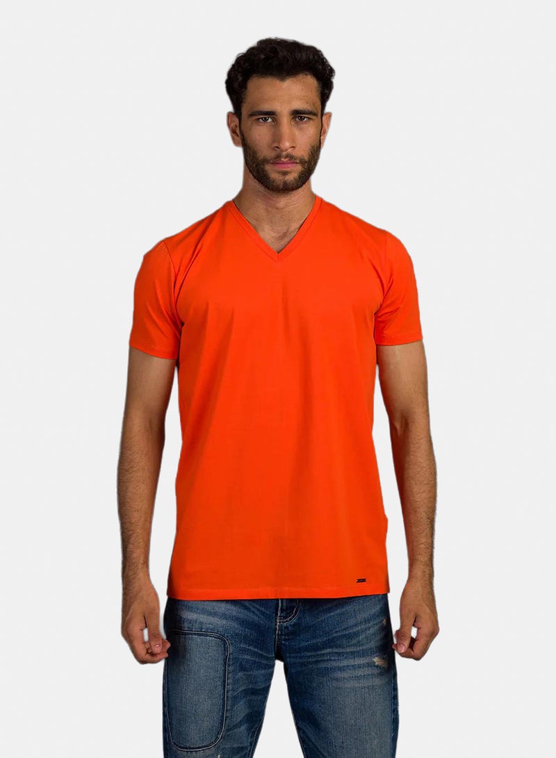 Stache Curved Back V-Neck T- Shirt - Image 1