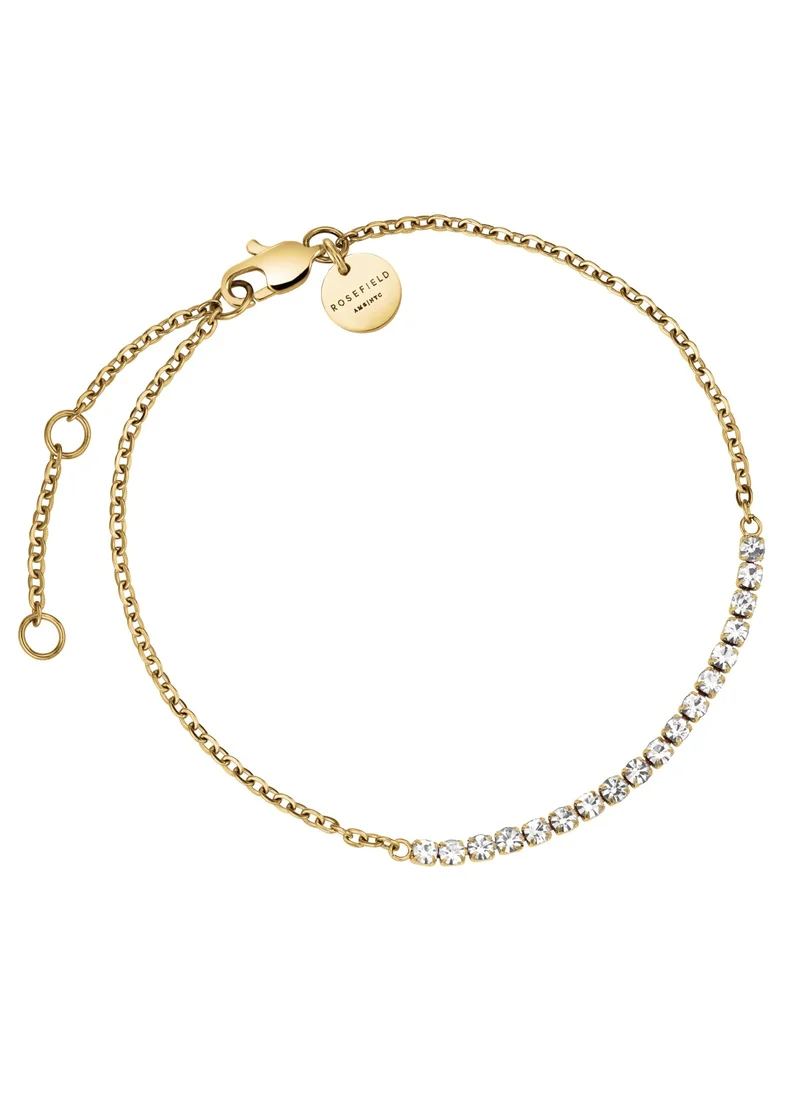روزفيلد Rosefield Tennis Crystal Clear Bracelet Gold - JBTCG-J904
